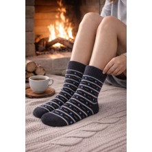 Gigi Giyim Zincir Görünümlü Geometrik Motifli Kadın Havlu Çorap