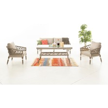 Divona Home Rope Bahçe Balkon Takımı 3+1+1+Masa