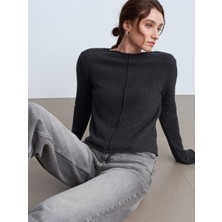 Dilvin 10855 Kayık Yaka Kazak-Antrasit