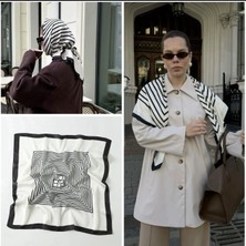 Demce Renkli , Özel Desenli ( 90X90) Eşarp Büyüklüğünde Şık Saten Fular