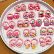 Ekinoksen 10 Lu Karışık Belik ve At Kuyruğu Tokaları Şık Tasarım Pembe Tonları