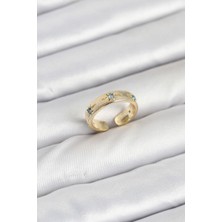 Ayder Timya Pirinç Gold Renk Mavi Zirkon Taşlı Kutup Yıldızı Model Kadın Yüzük (Timya/1395) 194204