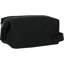 Paftalı Dopp Kit, Kişisel Bakım ve Seyahat Çantası, 20X10X10 Cm, Kahverengi, Bej, Siyah (Siyah)