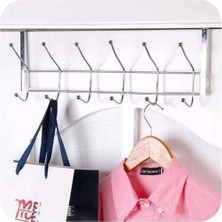 12'li Kapı Arkası Metal Askı,amerikan Kapı Arkası Askılık,banyo,mutfak,yatak Odası Için Kapı Arkasına Takılan Krom Askı (1)