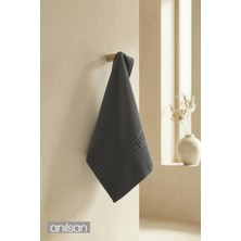 Anılsan Antrasit Greek El Havlusu - 50x90 Cm, 225 Gr, %100 Pamuk, Spa Ve Otel Havlusu