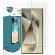 Galaxy S24 Ultra Screen Protector Glass Cam Ekran Koruyucu (3`lü Paket) [galaxy S24 Ultra ile Uyumlu Ekran Koruyucu - Şeffaf]