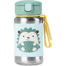 Skip Hop Zoo Kirpi Pipetli Paslanmaz Çelik Suluk 350 ml Renkli Tasarım ile Taşınabilir