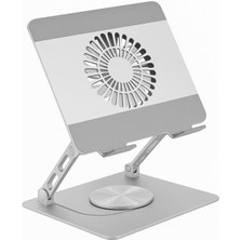 CoverZone K8 | Şok Soğutma Profesyonel Dizüstü Bilgisayar Notebook Soğutucu Laptop Stand Oyuncu Laptoplarına Özel Tek Büyük Fanı Ile Hızlı Soğutma 1 Type-C Giriş 360 Derece Döner