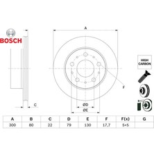 Bosch Arka Fren Diski Fıat Ducato 06> Peugoet Boxer 06> Havalı Disk (300X22X19.9MM) Adet Fiyatı 51957511/ 51957512/ 1612435780