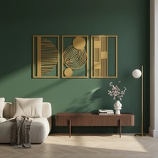 Sezart Çağdaş Soyut Metal Duvar Tablosu – 3’lü Set