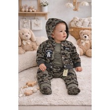 A Nakış Kamuflaj Baskılı Bebe Takımı