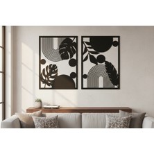 Sezart Çiçek ve Yapraklar Metal Duvar Tablosu
