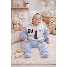 Go Süzene Nakış Çıtçıtlı Bodyli 3'lü Bebek Takımı