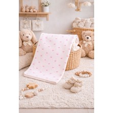 Tek Katlı Kalp Baskılı Raporlu Bebek Battaniye