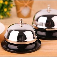 Çelik Gümüş Renk Büyük Boy Resepsiyon Otel Zili Masaüstü