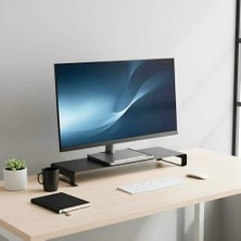 Prexua Riser Masaüstü Monitör Standı - Monitör Yükseltici (Siyah, Large)