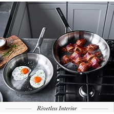 & Storck Üç Katlı Paslanmaz Çelik 10" ve 12" Tava Tava Seti, Profesyonel Pişirme, Çok Kaplı, Eşit Isıtır, Damlamasız Dökme Kenarları, Esmerleşme, Indüksiyon, Dayanıklı, Fırın ve Bulaşık