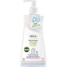 INCIA %100 Doğal Organik Sertifikalı Bebek ve Çocuk Jel Şampuanı 350 ml Sülfatsız Arındırıcı Etki