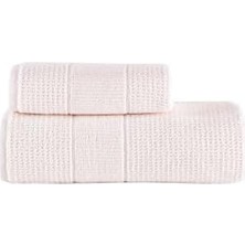 Tekstil | 50X90-70X140 cm 2'li Banyo Havlu SETI,%100 Pamuklu Havlu Takımı Krem