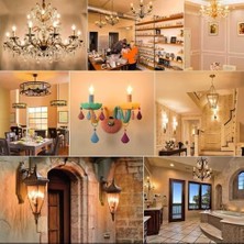 4W LED Filament Mum Ampul, E14 Duy, 2700K Sarı Işık, 470 Lümen, Şeffaf Cam, Akkor Görünümlü Dekoratif Lamba, 3'lü Paket