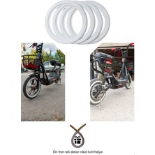 GMS Volta Vsm Ön 16-Arka 14 Beyaz Yanak Seti 4 Lü ( Iç Lastikli Modele Uyumlu) +Ön Fren Tel Kılıfı Hdiye