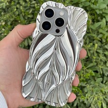 CepStok iPhone 14 Pro Kılıf Yaprak Desenli Parlak Darbe Önleyici Silikon Kapak