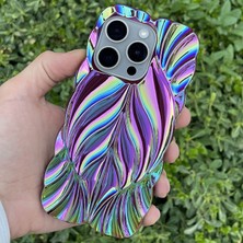 CepStok iPhone 14 Pro Kılıf Yaprak Desenli Parlak Darbe Önleyici Silikon Kapak