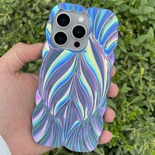 CepStok iPhone 15 Pro Max Kılıf Yaprak Desenli Parlak Darbe Önleyici Silikon Kapak