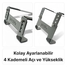 Prexua Stepper Laptop Standı - Notebook Yükseltici Altlık - Metal - Siyah - STP4025 (Siyah)