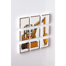 Manyetik Blok Çift Taraflı 9 Parçalı Mıknatıslı Kepçe - Forklift Puzzle - 2 Görsel Yapboz