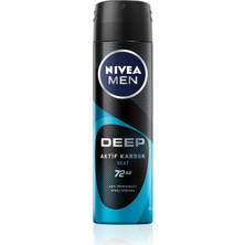 Nıvea Men Erkek Sprey Deodorant Deep Beat 150ML, 72 Saat Anti-Perspirant Koruma