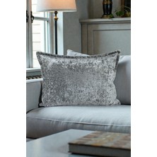 Visionario Kırlent Kılıfı - İthal Kadife 35x50 cm Dekoratif Ev Aksesuarı Açık Gri