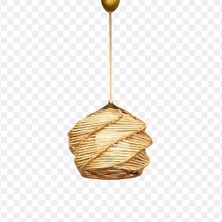 Primante  Tekli Sarkıt Natural | El Yapımı, Modern, Doğal Dokulu Aydınlatma | 20-37 cm | E27 Duy Uyumlu | Metal Gövde