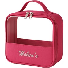 Pvc Şeffaf Seyahat Makyaj Kozmetik Çantası (Pembe)