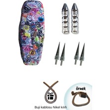 GMS Cg-Cup-Sct Hellaflash Koltuk Kılıfı+Nikel Sivri Elcik+4 Ad. Sivri Vida Seti (Buji Kablosu Kılıfı)