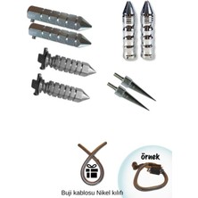 GMS Cg Sivri Ön Arka Basamak Seti + Nikel Sivri Elcik+2 Ad. Sivri Vida (Hdiye Buji Kablosu Kılıfı)