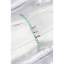 Pazarcan Gümüş Renk Kadın Bileklik Pirinç Zirkon Taşlı Boncuklu Model Özellikli ve Şık