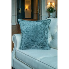Visionario Kırlent Kılıfı - İthal Kadife 45x45 cm Dekoratif Ev Aksesuarı Turkuaz