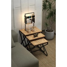 Reyo Falez V Lux 3'lü Zigon Sehpa Atlantik Çam Desen