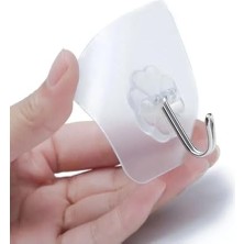 10 Adet Güçlü Yapışkanlı Şeffaf Duvar Askısı Suya Dayanıklı Banyo Mutfak Düzenleyici Pratik Askılık