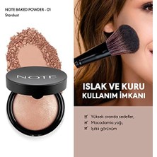 Note Baked Powder 01 Stardust Işıltılı Bitişli Highlighter Toz Yüz Pudrası