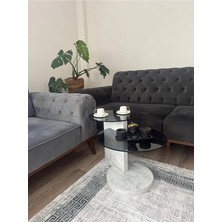 Evode Design Döner Orta Sehpa – Füme Camlı Modern Lüks Yan / Orta Sehpa