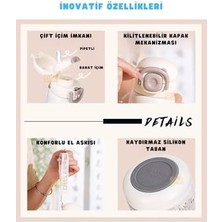 600ML Sevimli Hayvanlar Desenli Pipetli/pipetsiz El Askılı Paslanmaz Çelik Termos