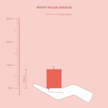 Inci Beyazı ve Şampanya Renkli Rustik Sütun Mum - 80MM/66MM - 35 Saat Yanma Süresi