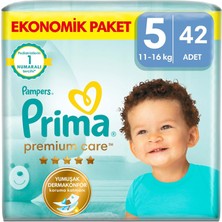 Prima Bebek Bezi Premium Care 5 Numara 11-16 kg 42 Adet Ekonomik Paket Yumuşak Konfor