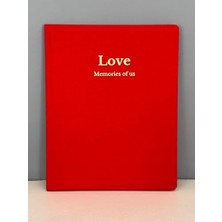 Memories & More – Aşk Anı Defteri “kırmızı” – 22X28 cm – Kapaklı & Altın Yaldız Detaylı Hatıra Defteri