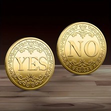 ShellWetr Altın Kaplama Yes-No Karar Madalyonu Evet Hayır Karar Madalyonu