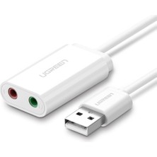 Harici 3.5 mm USB Ses Kartı, Beyaz