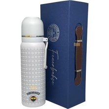 650ML Lisanslı Çift Katlı Paslanmaz Çelik Termos 8 Saat Soğuk Hediye Kutulu Beyaz