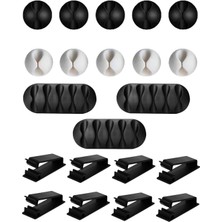 21 Parça Kablo Tutucu Seti | Yapışkanlı Kablo Klipsi | Masa Üstü Kablo Düzenleyici | Şarj Kablosu, Kulaklık, Usb, Hdmı, Mouse Kablosu Için | Ofis & Ev Kullanımı | Kablo Yönetimi Çözümü